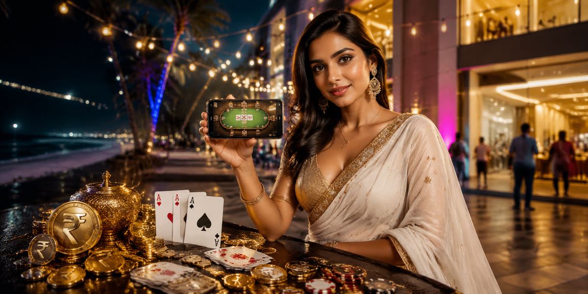 An Indian player enjoying Andar Bahar game on mobile